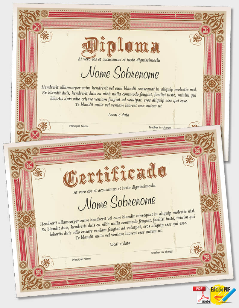 Certificado ou Diploma modelo iPDF096