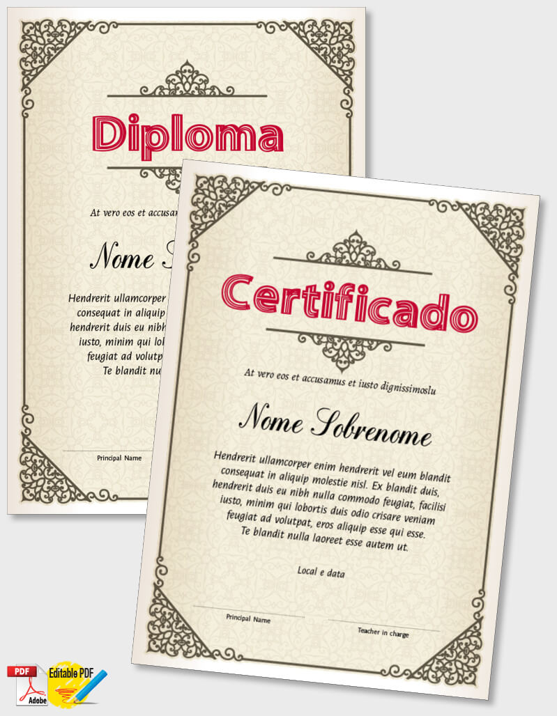 Certificado ou Diploma modelo iPDF097