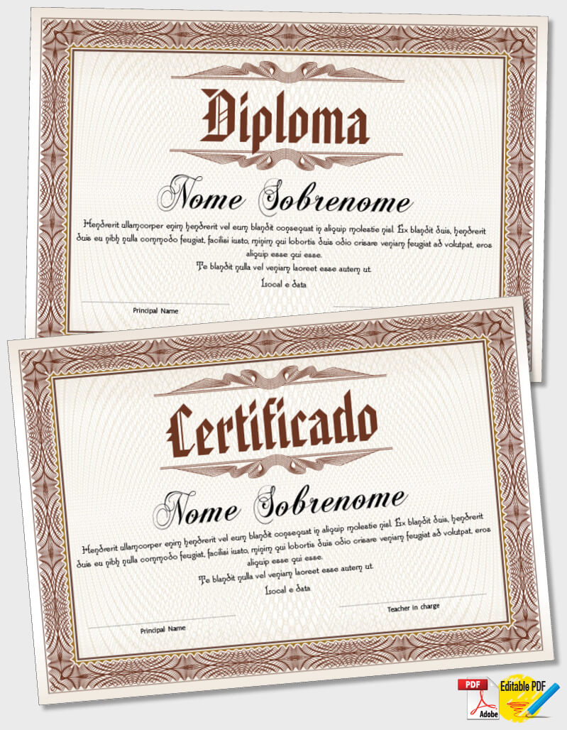 Certificado ou Diploma modelo iPDF100