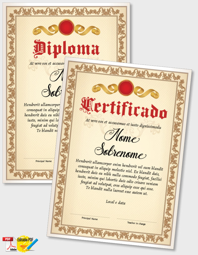 Certificado ou Diploma modelo iPDF102