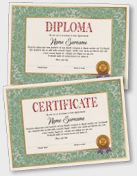 Interactive certificate or diploma iPDFEN131