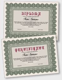 Interactive certificate or diploma iPDFEN134