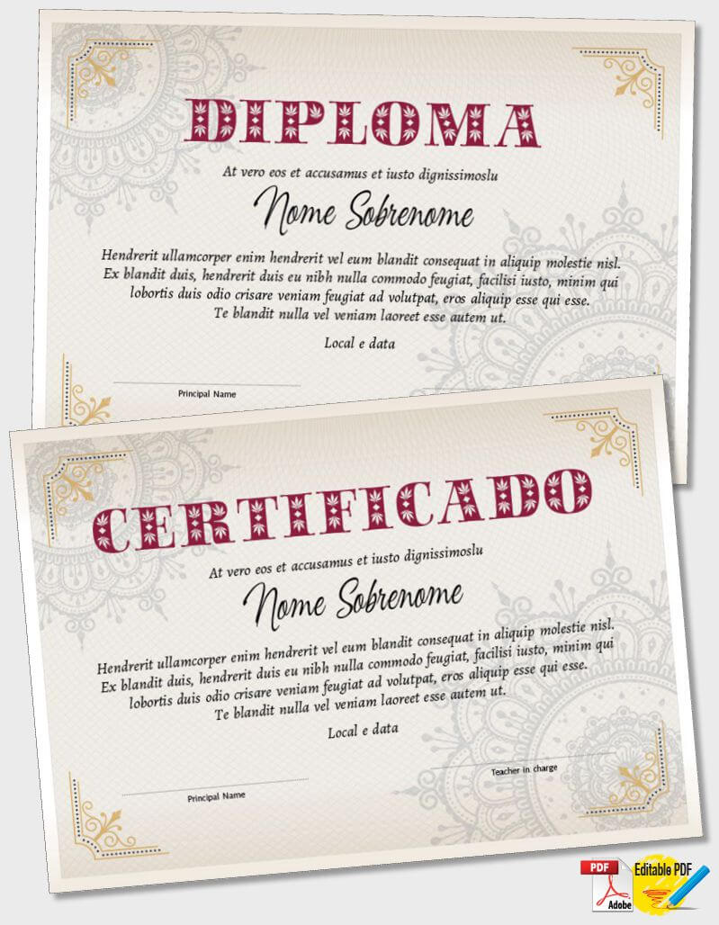 Certificado ou Diploma modelo iPDF138