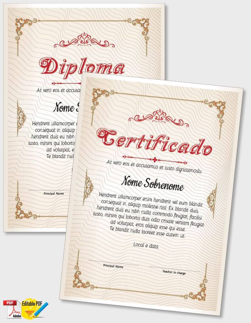 Certificado ou Diploma modelo iPDF141