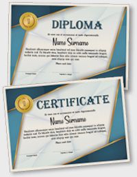 Interactive certificate or diploma iPDFEN143