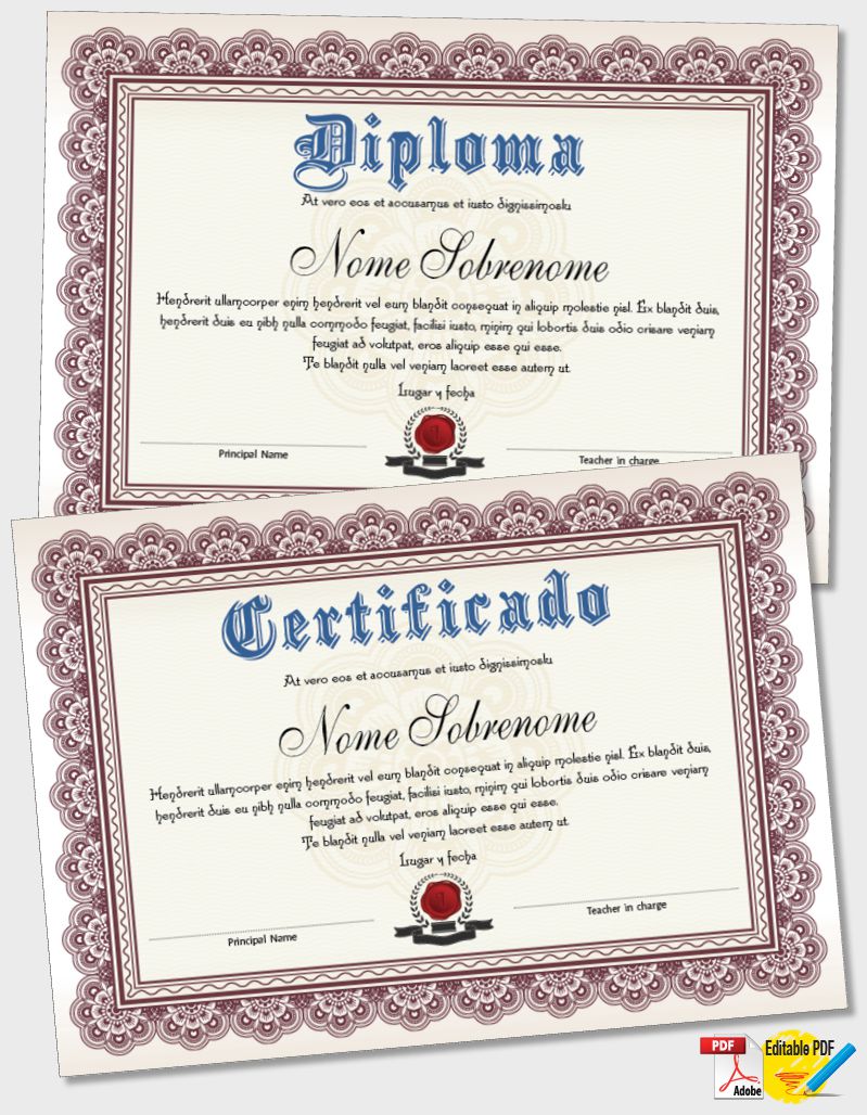 Certificado ou Diploma modelo iPDF066