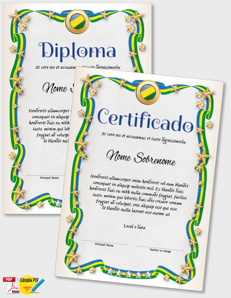 Certificado ou Diploma modelo iPDF075