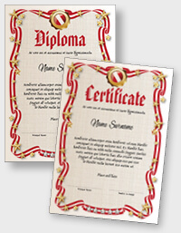 Interactive certificate or diploma iPDFEN080