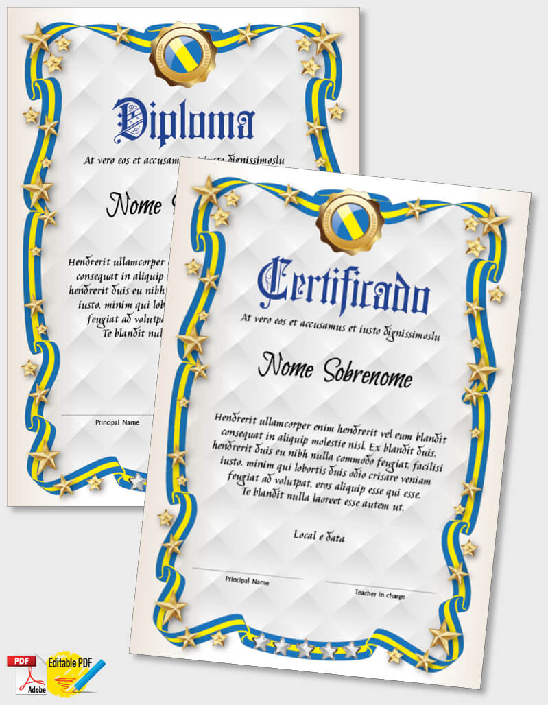 Certificado ou Diploma modelo iPDF084