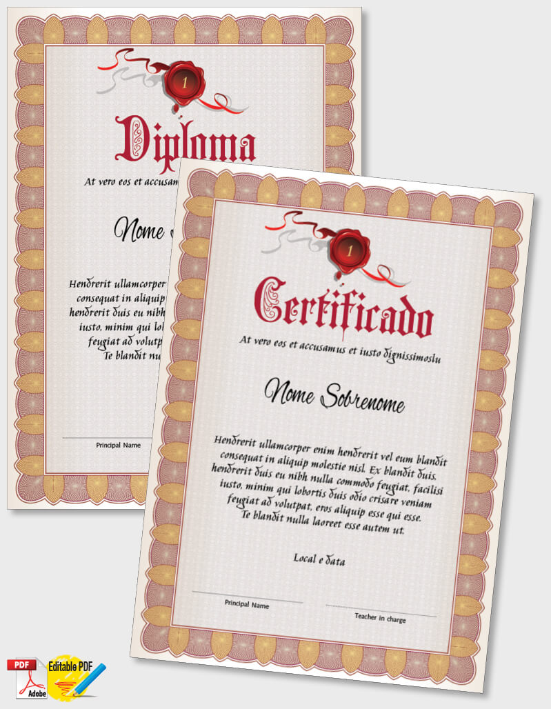 Certificado ou Diploma modelo iPDF085