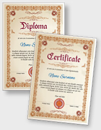 Interactive certificate or diploma iPDFEN089