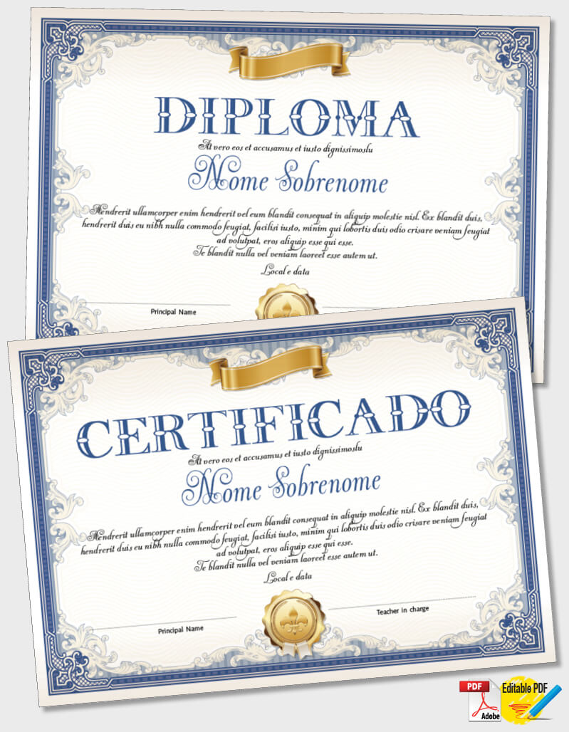Certificado ou Diploma modelo iPDF091