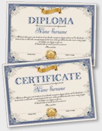Interactive certificate or diploma iPDFEN091