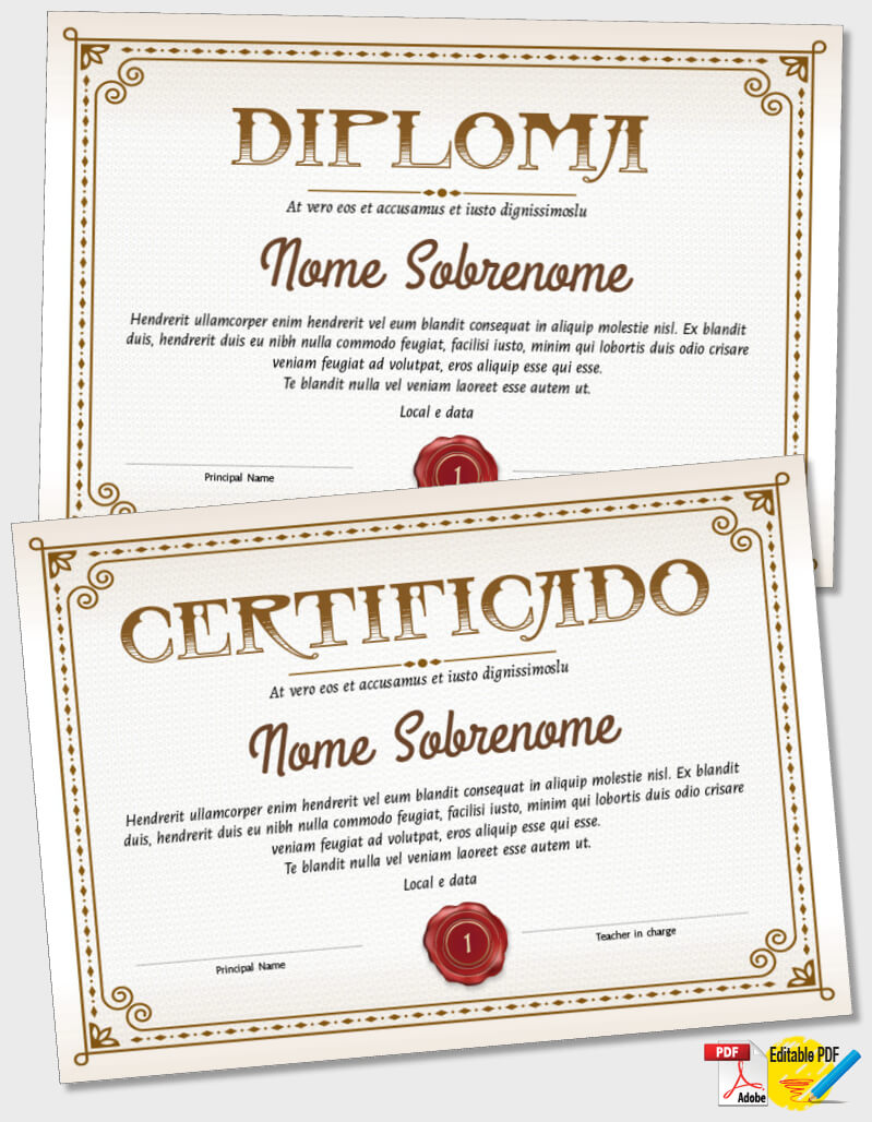 Certificado ou Diploma modelo iPDF099