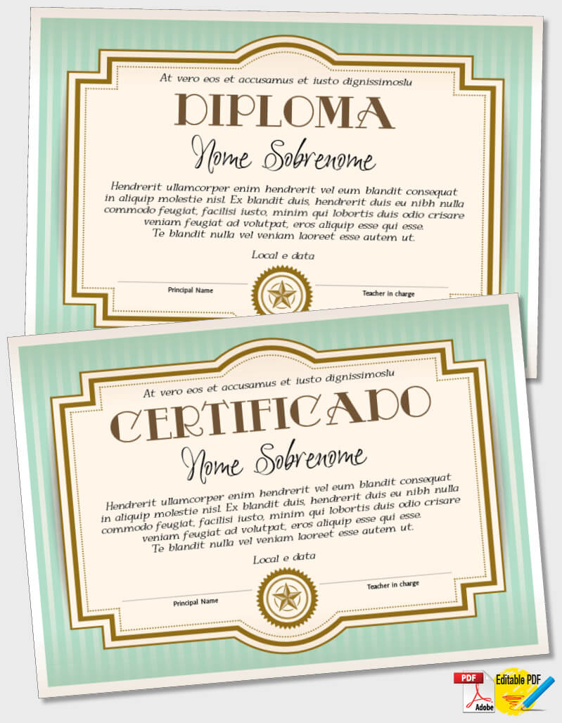 Certificado ou Diploma modelo iPDF119