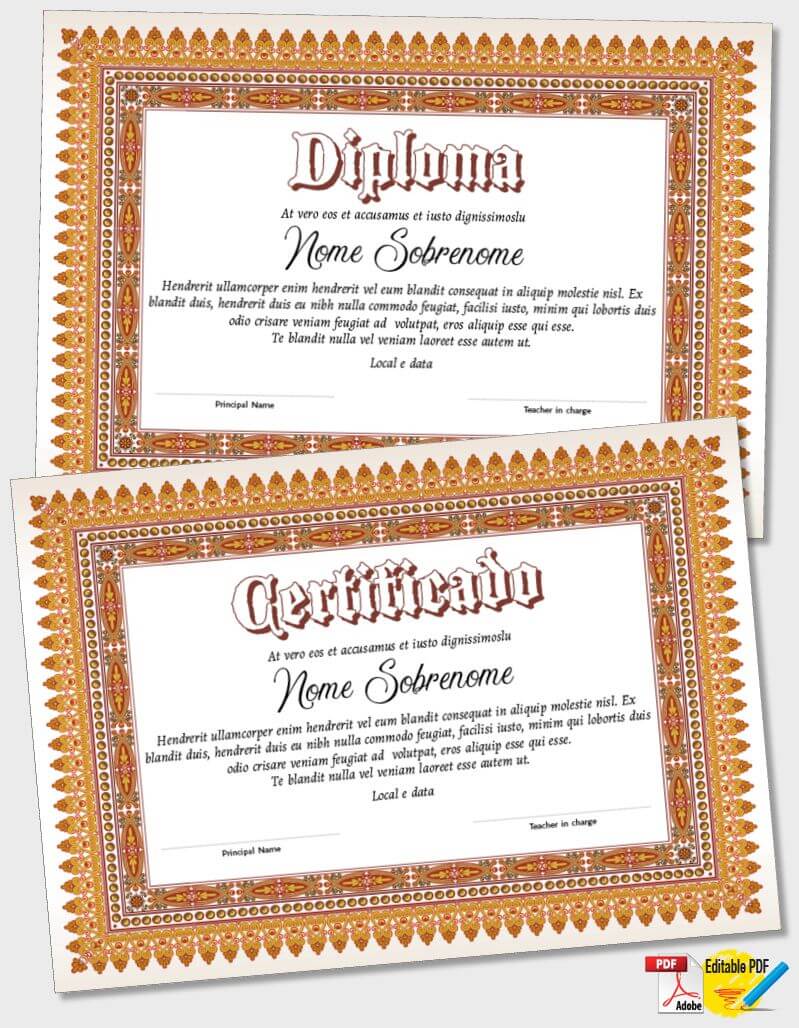 Certificado ou Diploma modelo iPDF124