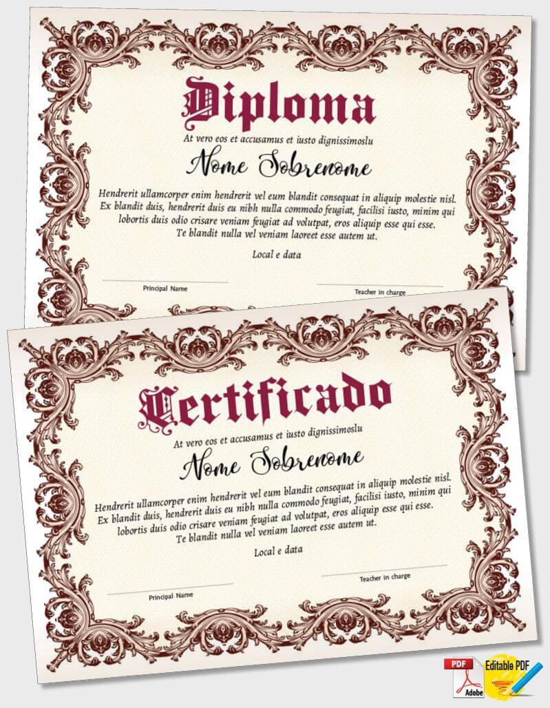 Certificado ou Diploma modelo iPDF136