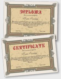 Interactive certificate or diploma iPDFEN140